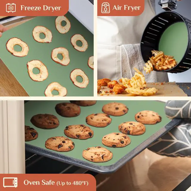 Alt view image 3 of 7 - Silicone Baking Mat, 12 IN x 6 FT Free Cutting Baking Sheet,Non-Stick Reusable Dough & Pastry Mat,Non-Slip Silicone Mat Roll for Air Fryer Liner,Freeze Dryer,Oven Baking Pan,Kitchen Counter