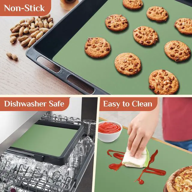 Alt view image 4 of 7 - Silicone Baking Mat, 12 IN x 6 FT Free Cutting Baking Sheet,Non-Stick Reusable Dough & Pastry Mat,Non-Slip Silicone Mat Roll for Air Fryer Liner,Freeze Dryer,Oven Baking Pan,Kitchen Counter