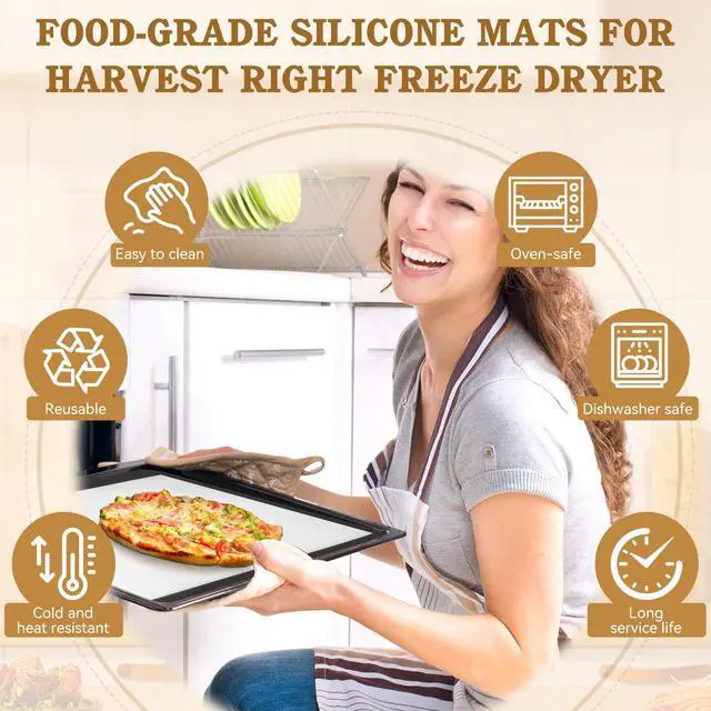 Alt view image 4 of 6 - Silicone Baking Mats for Harvest Right Freeze Dryer Trays, Small/Medium/Large, Food-Safe Non-Stick Freeze Drying Mats, Heat Resistant Reusable Oven Liners, Small-4PCS