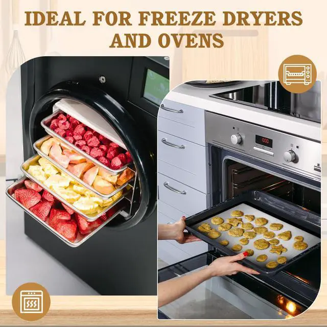 Alt view image 5 of 6 - Silicone Baking Mats for Harvest Right Freeze Dryer Trays, Small/Medium/Large, Food-Safe Non-Stick Freeze Drying Mats, Heat Resistant Reusable Oven Liners, Small-4PCS