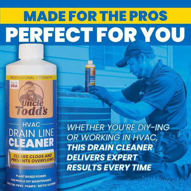 Alt view image 5 of 6 - HVAC Drain Line Cleaner 16oz / 8 Months Supply Bleach-Free, Fast-Acting, Long-Lasting AC Drain Line Solution for Tough Clogs & Buildup