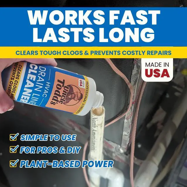 Alt view image 2 of 6 - HVAC Drain Line Cleaner 16oz / 8 Months Supply Bleach-Free, Fast-Acting, Long-Lasting AC Drain Line Solution for Tough Clogs & Buildup