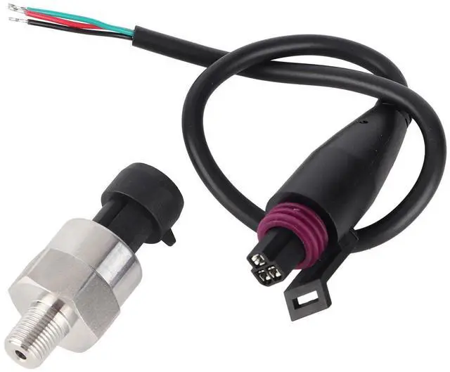 Main image of 100PSI Pressure Transducer Sensor, 1/8-27NPT Thread Stainless Steel Pressure Sensor 0.5-4.5V, Fuel Oil Pressure Transducer Sensor with Connector Harness for Gas, Water, Air