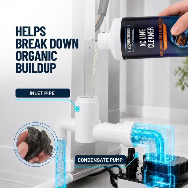 Alt view image 5 of 7 - 32 oz AC Drain Line Cleaner - Helps Prevent Clogs & Overflow, Copper Safe - 4 Treatments for Central AC, Mini Splits & Dehumidifiers
