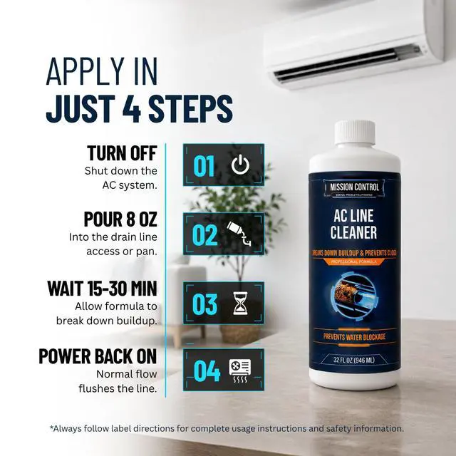 Alt view image 6 of 7 - 32 oz AC Drain Line Cleaner - Helps Prevent Clogs & Overflow, Copper Safe - 4 Treatments for Central AC, Mini Splits & Dehumidifiers