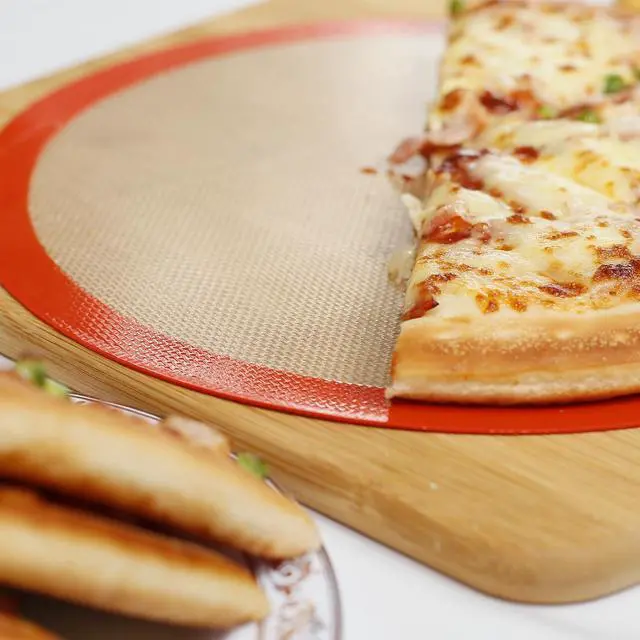 Alt view image 6 of 7 - Round Silicone Baking Mats for 12 Inch Pizza Pan, 12 Inch Large Pizza Mat or Dough/Cake Mat, Round Liner for Rolling/XL Air Fryer/Cooling Rack/Microwave, Food Grade Non-Stick Reusable(11.75", 2PCS)