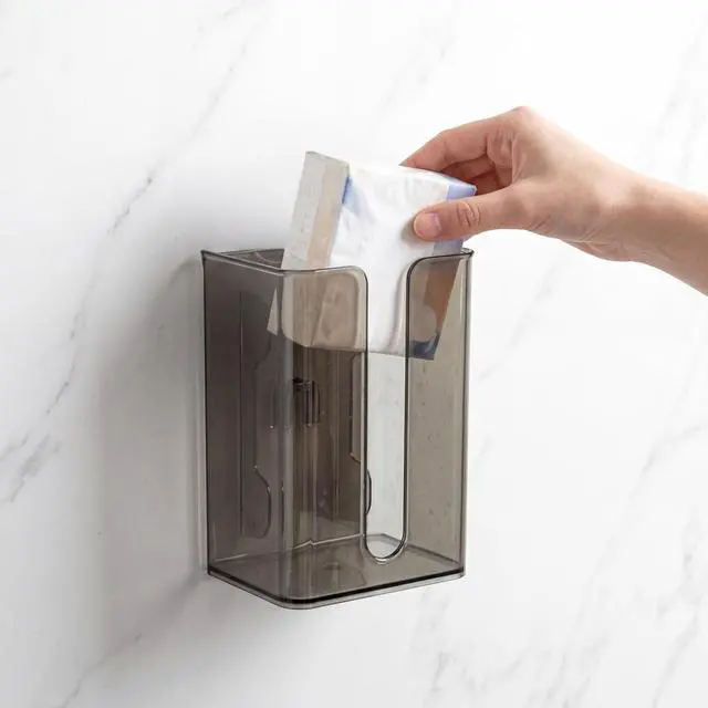 Alt view image 7 of 7 - Suction Cup Tissue Box Holder, No-Drill Adhesive Wall Mount Tissue Box Holder for Bathroom Kitchen, Large Opening for Easy Refill, Fits Most Standard US Tissues (7.1L x 4.7W x 3.5H)