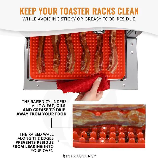 Alt view image 2 of 6 - Toaster Oven Air Fryer Reusable Mats Accessories 9 x 11, Silicone Liner, Drip Mat (3pcs) Compatible with Cuisinart, Emeril Lagasse, Gowise, Breville + More, Convection Accessories, Electric Oven Rack