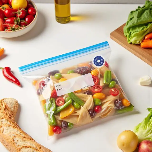 Alt view image 6 of 6 - Reusable Sous Vide Bags 58Pcs BPA-Free, 1.4L Vacuum Sealer Bags for Cooking & Microwave, 50 Zipper Bags, 3 Seal Clips 5 Cooking Clips, Heat-Resistant & Leakproof (8.5x8.5in)