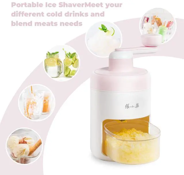 Alt view image 4 of 7 - Manual Ice Shaver Hand Crank Ice Crusher, Snow Cone Machine with Ice Trays, BPA Free, Ideal for Home & Camping Use
