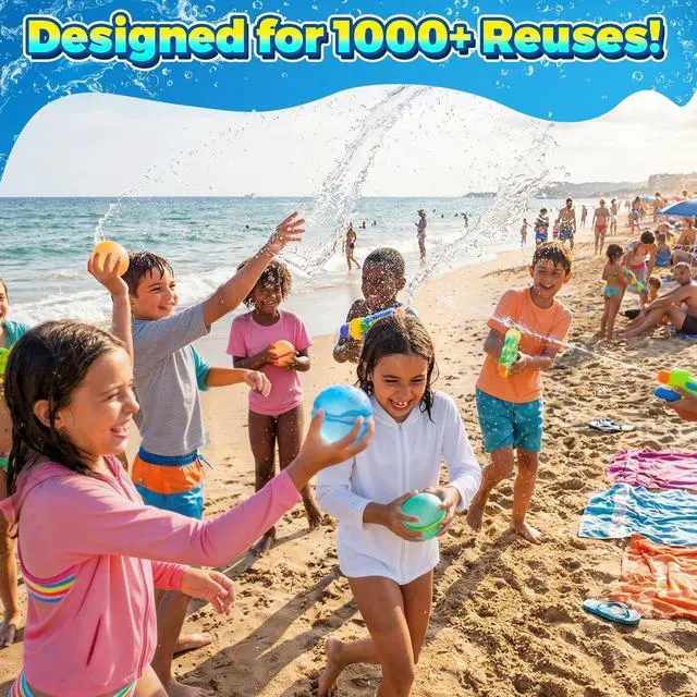 Alt view image 3 of 6 - Reusable Water Balloons,12 Pcs Magnetic Splash Refillable Balls,Summer Water Toys for Kids Pool Beach & Outdoor (12pcs)