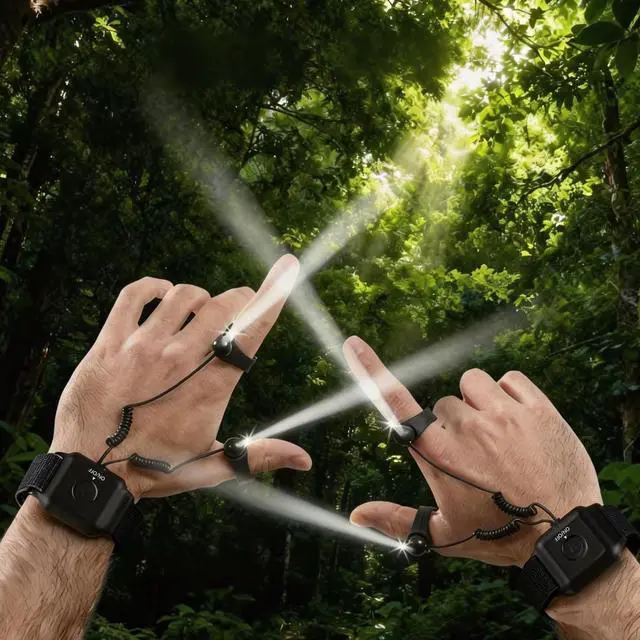 Main image of Rechargeable Finger Flashlights Lightweight and Adjustable, Gifts for Men Women, Hands-Free LED Finger Lights for Camping Fishing Hiking Repairing, Fathers Day Christmas Birthday Gift