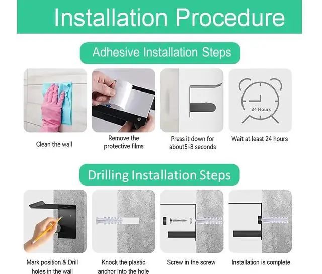 Alt view image 6 of 7 - Premium Toilet Paper Holder with Phone Shelf, Wall Mounted, for Bathroom, Living Room, Restroom, RV, and so on, Stainless Steel-Rustproof,Tissue Roll Holder with Storage Shelf-Silvery(YaoJooHome)