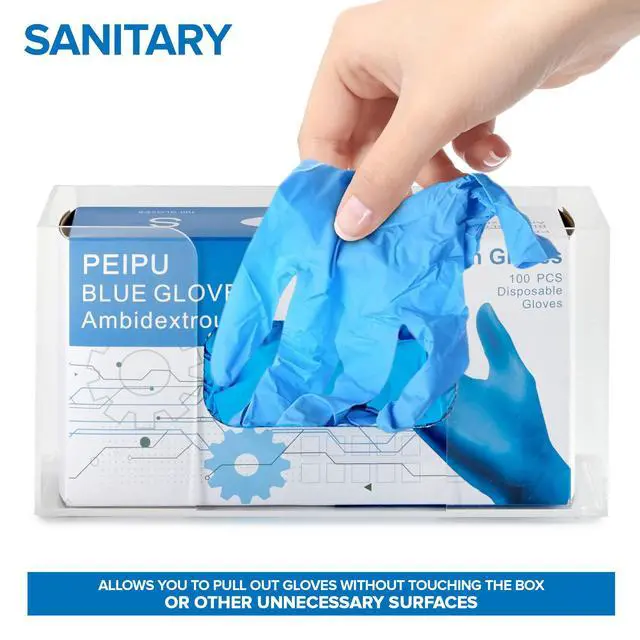 Alt view image 4 of 7 - Acrylic Single Gloves Dispenser, Tissue Box Shelf, Glove Holder Wall Mount, for Kitchen, Cleaning Closet, Lab, Exam, Office