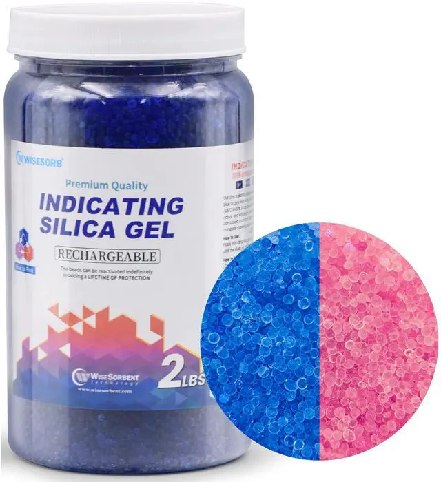 Main image of 2LBS Blue Indicating Silica Gel Desiccant Beads, Reusable Desiccant, Premium SIlica beads Moisture Absorber for 3D Printer,Electronic,Clothes,Painting,Jewelry