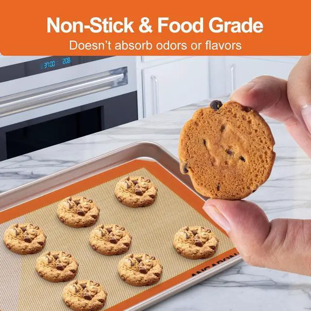 Alt view image 3 of 6 - Silicone Baking Mat Sheets Set, Easy Clean &Non-Stick Food Grade Reusable Baking Mat, 1 Half Sheet+ 1 Jelly roll+1 Quarter sheet Baking Mats for Oven, Make Macarons, Cookies, Pizza, Bread and Pastry