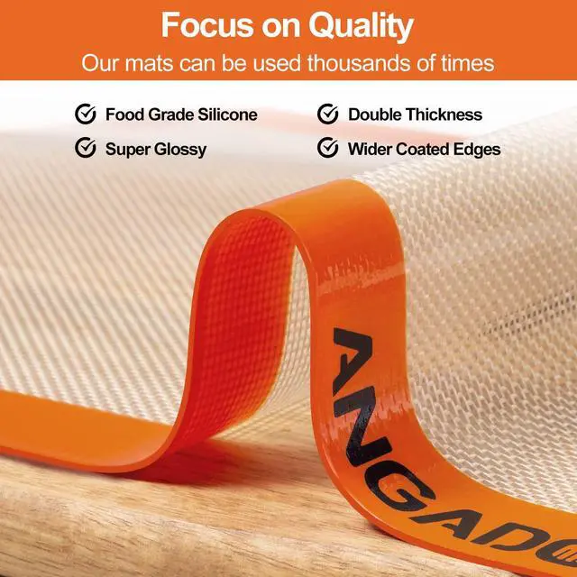 Alt view image 5 of 6 - Silicone Baking Mat Sheets Set, Easy Clean &Non-Stick Food Grade Reusable Baking Mat, 1 Half Sheet+ 1 Jelly roll+1 Quarter sheet Baking Mats for Oven, Make Macarons, Cookies, Pizza, Bread and Pastry