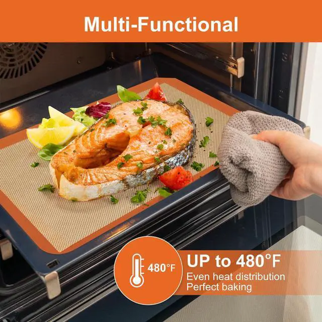 Alt view image 6 of 6 - Silicone Baking Mat Sheets Set, Easy Clean &Non-Stick Food Grade Reusable Baking Mat, 1 Half Sheet+ 1 Jelly roll+1 Quarter sheet Baking Mats for Oven, Make Macarons, Cookies, Pizza, Bread and Pastry