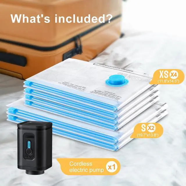 Alt view image 2 of 7 - Travel Vacuum Bags Combo 6 Pack - Space Saver Vacuum Storage Bags for Clothing and Luggage