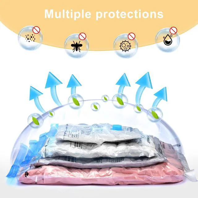 Alt view image 6 of 7 - Travel Vacuum Bags Combo 6 Pack - Space Saver Vacuum Storage Bags for Clothing and Luggage