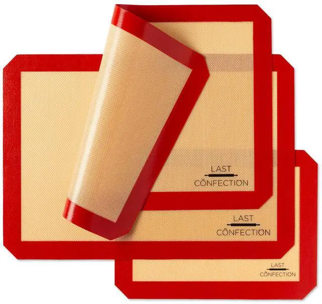 Alt view image 2 of 7 - Silicone Baking Mat - Set of 3 Non-Stick Professional Food Safe Tray Pan Liners - 2 Half Sheet (11-5/8" x 16-1/2") 1 Quarter Sheet (8-1/2" x 11-1/2")
