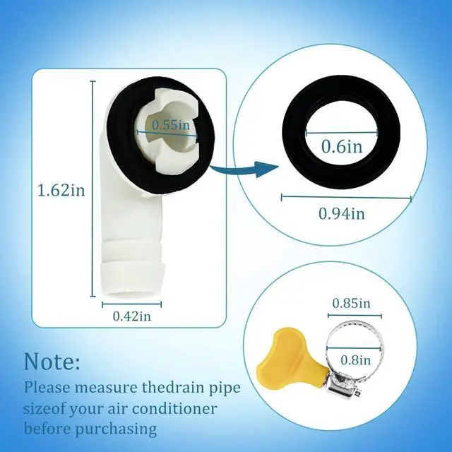 Alt view image 3 of 6 - 10Ft Portable Air Conditioner Drain Hose, 3/5 Inch Leakproof AC Drain Hose Kit, Universal AC Drain Hose Drain Pipe Replacement Window Air Conditioner Unit Parts