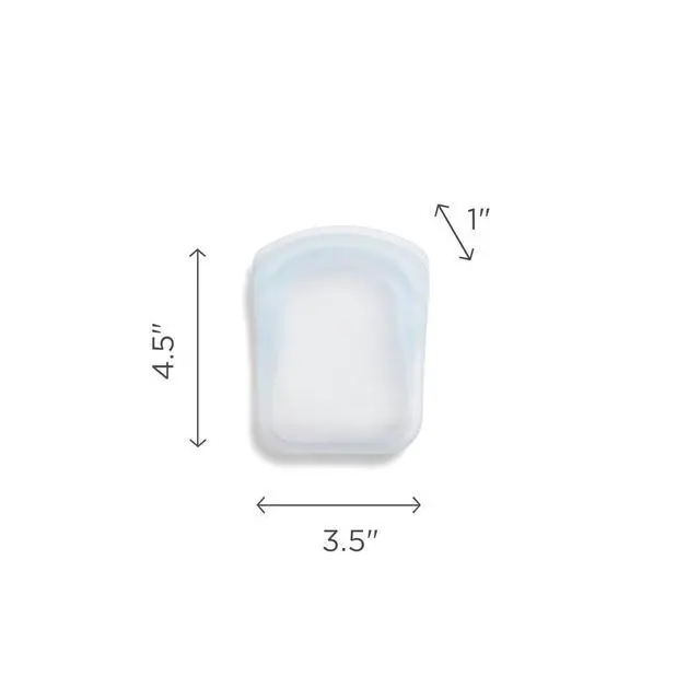 Alt view image 5 of 7 - Silicone Reusable Storage Bag, Pocket Bags 2-Pack, Microwave, Dishwasher, Oven Safe, Sous Vide, Eco Friendly, Leak-free, Food-safe Silicone Snack Bags for Travel, 4 oz, Clear & Aqua
