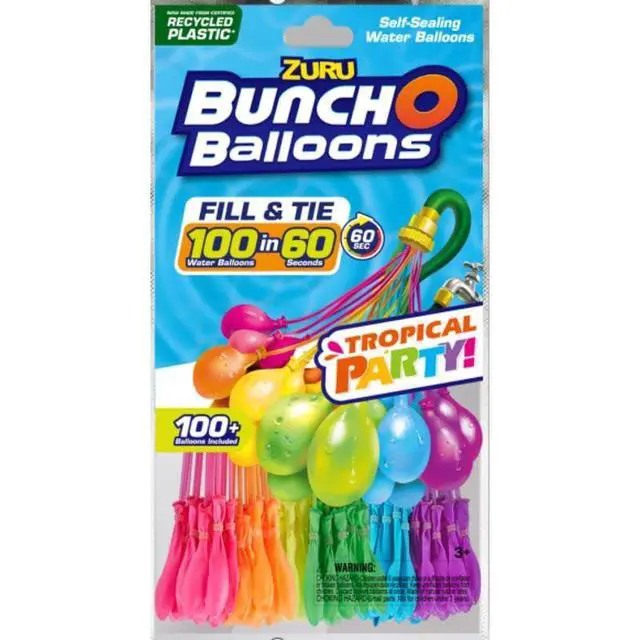 Main image of Bunch O Balloons Rapid Filling Water Balloons Plastic Rubber Assorted 100 pc