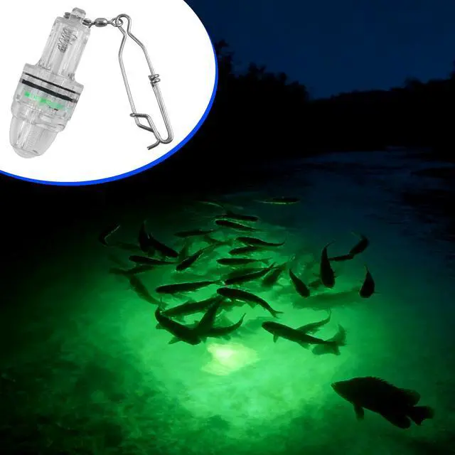 Alt view image 7 of 7 - LED Fishing Lights Underwater Battery Powered Deep Drop Fishing Light with Clip Waterproof Fish Attracting Lure Lamp Green Blue Red White Multicolor 2,100ft