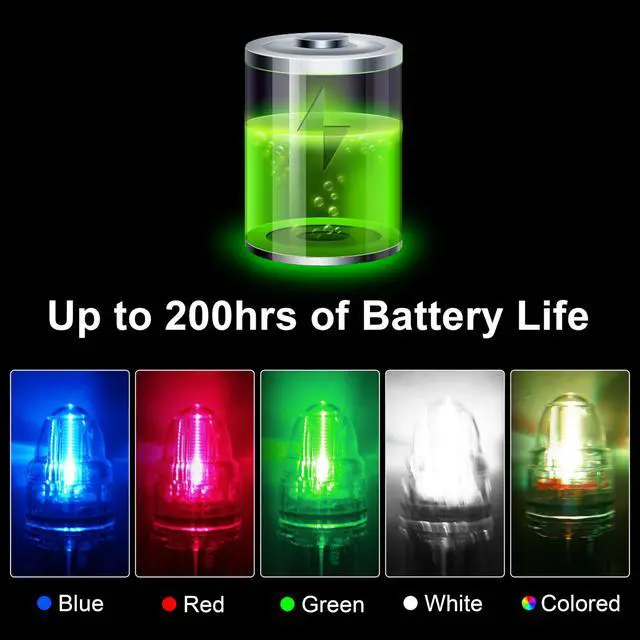 Alt view image 3 of 7 - LED Fishing Lights Underwater Battery Powered Deep Drop Fishing Light with Clip Waterproof Fish Attracting Lure Lamp Green Blue Red White Multicolor 2,100ft