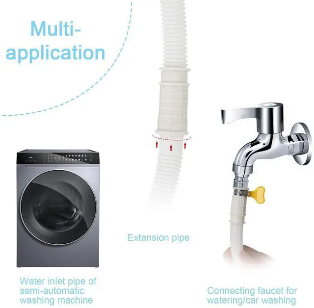 Alt view image 5 of 7 - 2 Pack 5 Ft Air Conditioner Drain Hose Kit, Plastic Tube for AC Condensate, Flexible AC Drain Hose for Mini Split AC Portable AC Washer Dishwasher Faucet