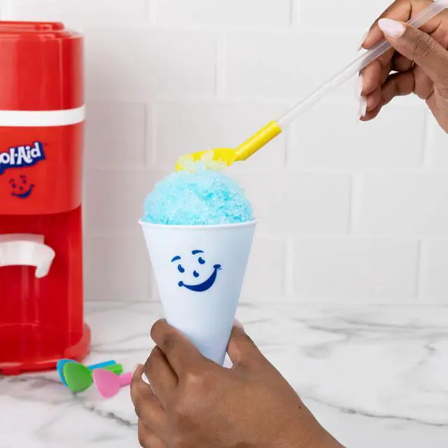 Alt view image 5 of 6 - Kool-Aid Deluxe Snow Cone Party Kit - 4 Reusable Snow Cone Cups, 4 Spoon Straws, Snow Cone Shaper, Colorful Confetti - Birthday Party or Summer Cookout Serving