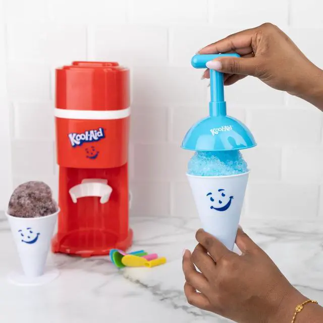 Alt view image 4 of 6 - Kool-Aid Deluxe Snow Cone Party Kit - 4 Reusable Snow Cone Cups, 4 Spoon Straws, Snow Cone Shaper, Colorful Confetti - Birthday Party or Summer Cookout Serving