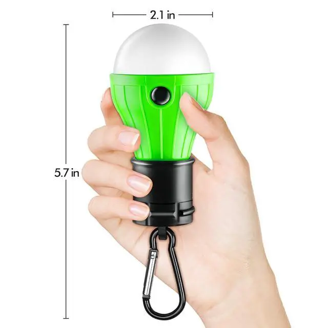 Alt view image 7 of 7 - Portable LED Tent Lamp, Clip Hook Hurricane Emergency Light Bulb, Camping Equipment Lanterns for Hiking, Backpacking Outage, B-CLOSED-HOOK, 4 Packs