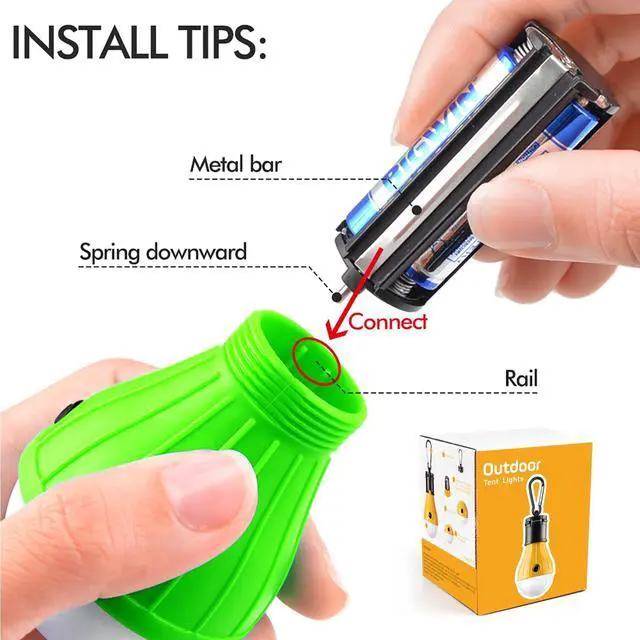 Alt view image 6 of 7 - Portable LED Tent Lamp, Clip Hook Hurricane Emergency Light Bulb, Camping Equipment Lanterns for Hiking, Backpacking Outage, B-CLOSED-HOOK, 4 Packs