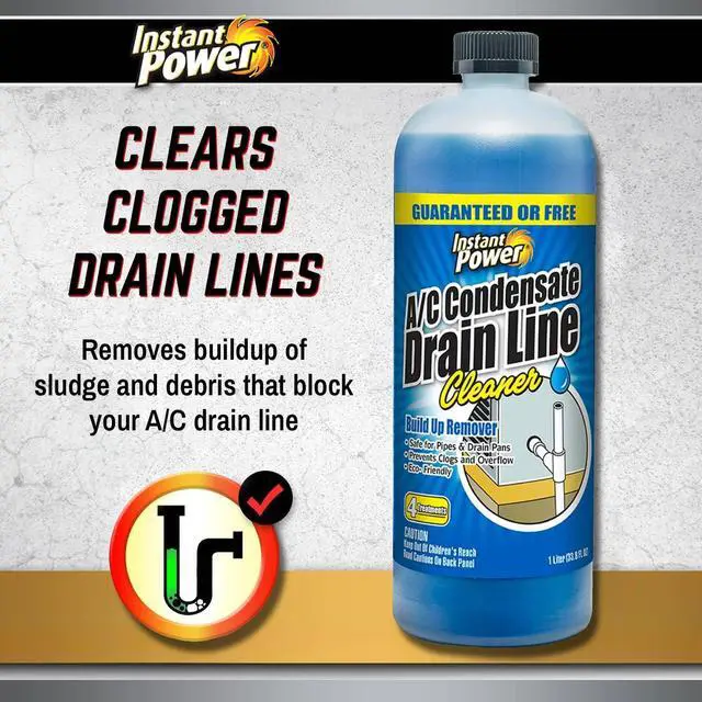 Alt view image 2 of 6 - A/C Condensate Drain Line Cleaner - AC & HVAC Unclogger for Air Conditioner Drain Lines, Prevents Odors & Water Damage, Safe for Pipes & Septic Systems - 32 oz (Pack of 1)
