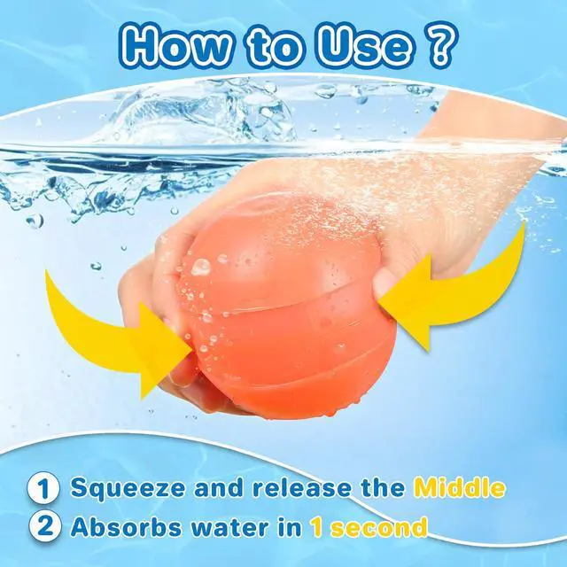 Alt view image 2 of 7 - 12-Pack Reusable Water Balloons, Magnet-Free Silicone Refillable Splash Balls, Self-Sealing Outdoor Summer Water Toys for Kids and Family