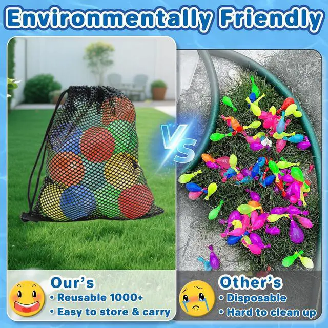 Alt view image 4 of 7 - 12-Pack Reusable Water Balloons, Magnet-Free Silicone Refillable Splash Balls, Self-Sealing Outdoor Summer Water Toys for Kids and Family