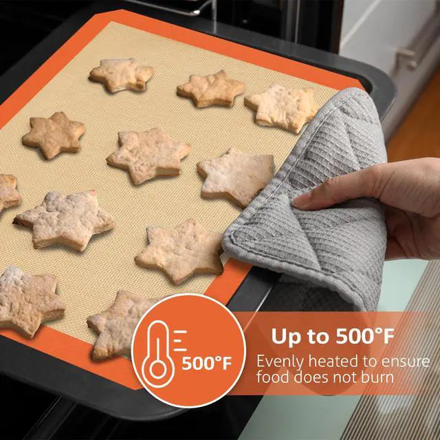 Alt view image 4 of 7 - Silicone Baking Mat Set of 3, Silicone Baking Mats Cookie Sheet, Non-Stick Mats for Baking, Easy Clean & Reusable Oven Baking Sheet for Making Macaroons, Cookies