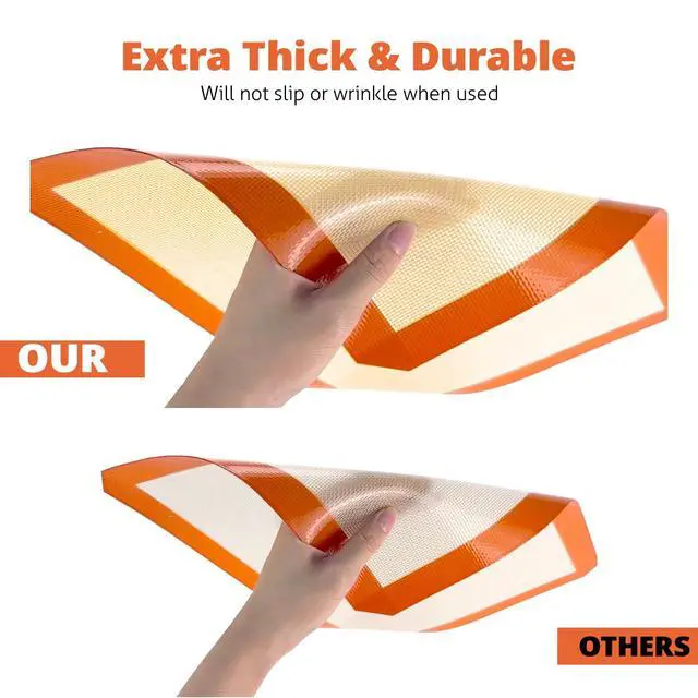 Alt view image 7 of 7 - Silicone Baking Mat Set of 3, Silicone Baking Mats Cookie Sheet, Non-Stick Mats for Baking, Easy Clean & Reusable Oven Baking Sheet for Making Macaroons, Cookies
