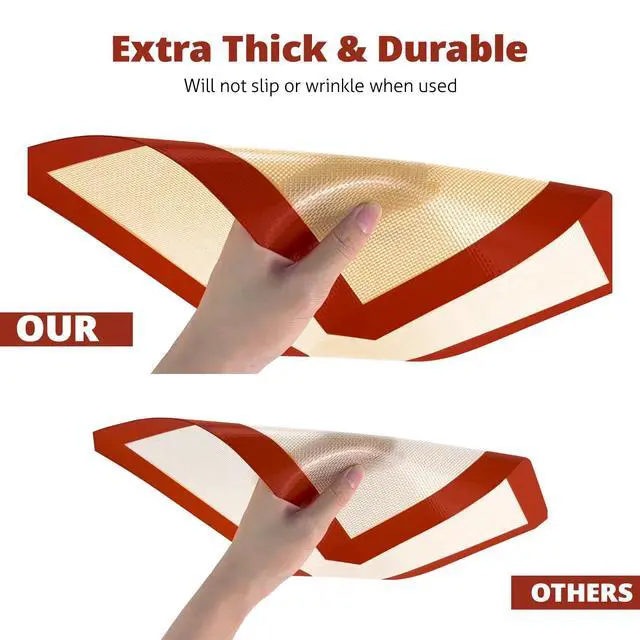 Alt view image 7 of 7 - Silicone Baking Mats, 3 Pack Non-Stick Mats for Baking, Silicone Baking Mats Cookie Sheet, Easy Clean & Reusable Oven Baking Sheet for Making Cookies, Macaroons, Bread