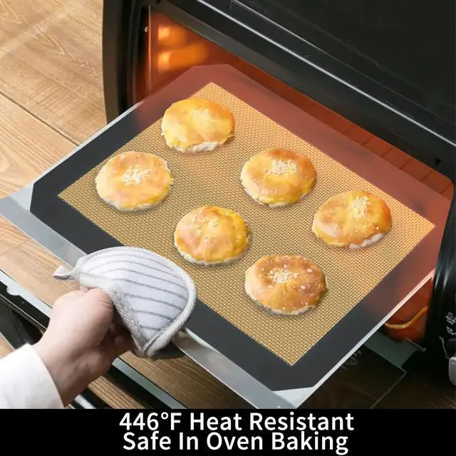 Alt view image 4 of 6 - Small Silicone Baking Mats, Set of 4,11-4/5x8-1/4 Inch Quarter Sheet Size, Non Stick, BPA Free, 1/4 Baking Sheet Pan Liner for Cookies, Macaron, Bread, Pastry, Toaster (Grey)
