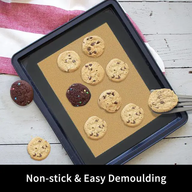 Alt view image 3 of 6 - Small Silicone Baking Mats, Set of 4,11-4/5x8-1/4 Inch Quarter Sheet Size, Non Stick, BPA Free, 1/4 Baking Sheet Pan Liner for Cookies, Macaron, Bread, Pastry, Toaster (Grey)
