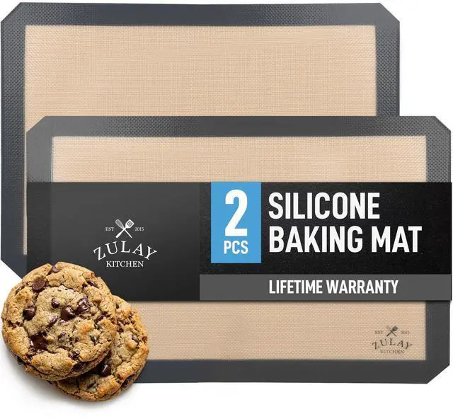Main image of Silicone Baking Mat 2 Pack 16.5"×11.6" BPA-Free Reusable Baking Sheet, Heat Resistant 480°F Non-Slip Border, Perfect for Cookies, Bread, Pastries & Oven Use - (Dark Gray)