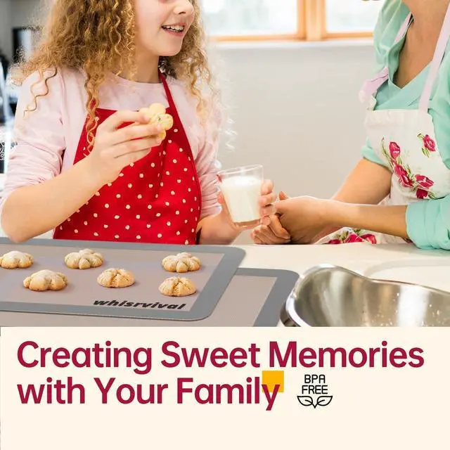 Alt view image 4 of 7 - 4 Pcs Silicone Baking Mat, Non-Stick Baking Mat, Food Safe Silicone Mats for Baking Cookies, Macarons, Vegetables, 480 Heat Resistant (Grey)
