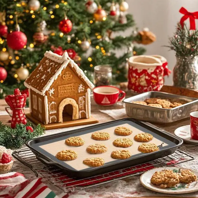 Alt view image 2 of 7 - 4 Pcs Silicone Baking Mat, Non-Stick Baking Mat, Food Safe Silicone Mats for Baking Cookies, Macarons, Vegetables, 480 Heat Resistant (Grey)
