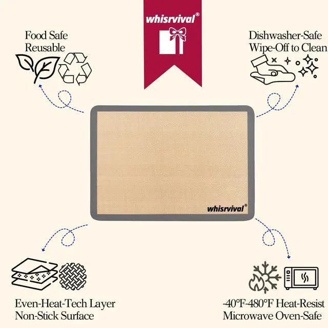 Alt view image 6 of 7 - 4 Pcs Silicone Baking Mat, Non-Stick Baking Mat, Food Safe Silicone Mats for Baking Cookies, Macarons, Vegetables, 480 Heat Resistant (Grey)