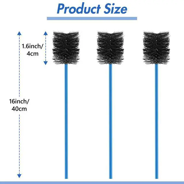 Alt view image 4 of 7 - 3 Pcs Condensate Trap Flexible Drain Brush, 16 Inch AC Drain Line Cleaning Brush for AC & HAVC Condensate P Trap, Blue