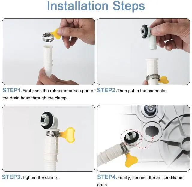 Alt view image 4 of 7 - 5 Ft Air Conditioner Drain Hose Kit Plastic Tubing for AC Condensate Flexible Durable Drain Hose for Mini Split AC Portable AC Washer Dishwasher Faucet