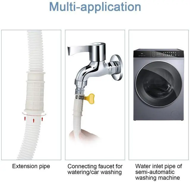 Alt view image 5 of 7 - 5 Ft Air Conditioner Drain Hose Kit Plastic Tubing for AC Condensate Flexible Durable Drain Hose for Mini Split AC Portable AC Washer Dishwasher Faucet